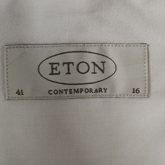 Eton 16 Savoy Men All Cotton French Cuff Contemporary White Formal Dress Shirt - Picture 9 of 16